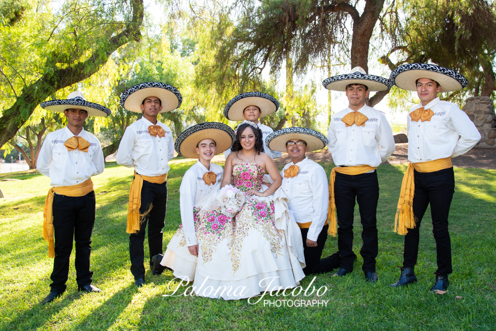 Quinceanera charra photo shoot with chambelanes by Paloma Jacobo Photography