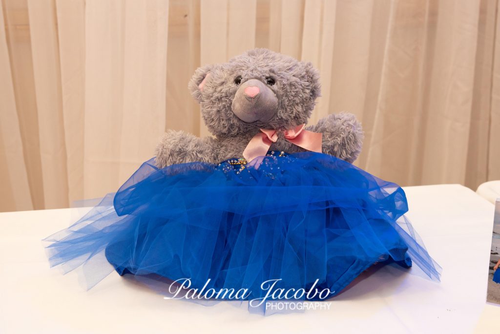 Quinceanera teddy bear used for last doll at Quinceanera party