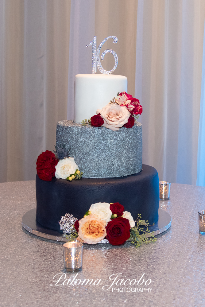 Sweet Sixteen Party with Quinceanera Traditions dessert table by Paloma Jacobo Photography